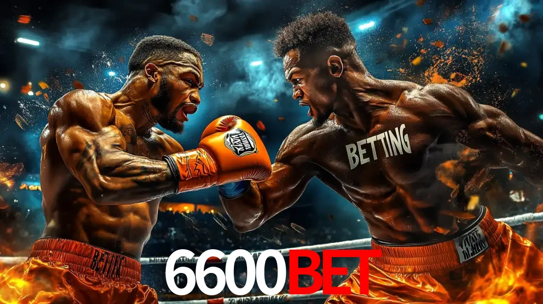 Dois boxeadores em uma luta intensa e explosiva, representando a adrenalina e as oportunidades de apostas em esportes de combate disponíveis na plataforma 6600BET.