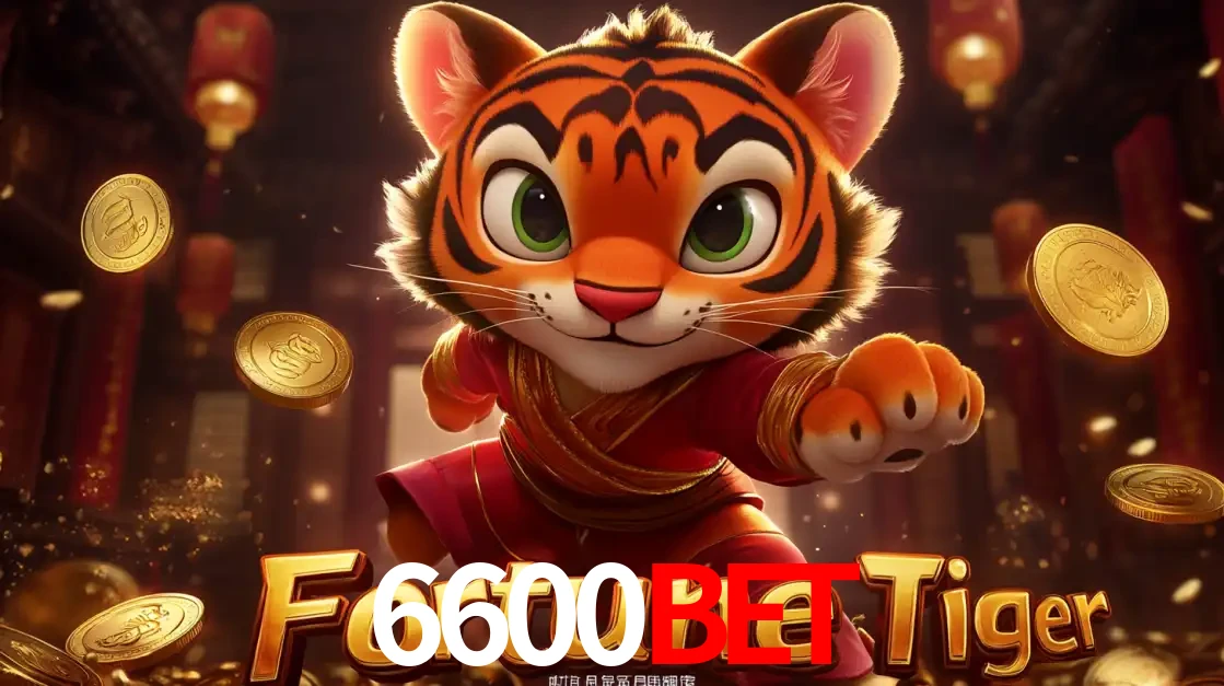 O carismático mascote do jogo de slot Fortune Tiger, um tigre fofo em pose de artes marciais, pronto para trazer sorte e multiplicadores de ganhos no cassino online 6600BET.